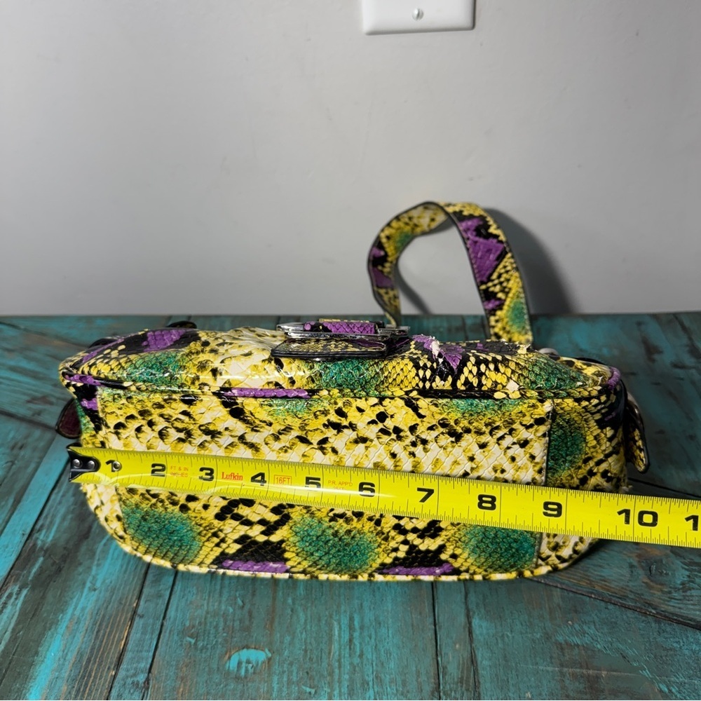 Faux Snakeskin Multi Colour Mini Shoulder Bag Y2K Style - Picture 7 of 11